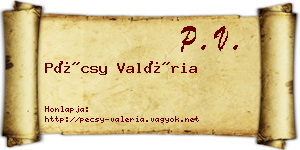 Pécsy Valéria névjegykártya
