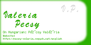 valeria pecsy business card